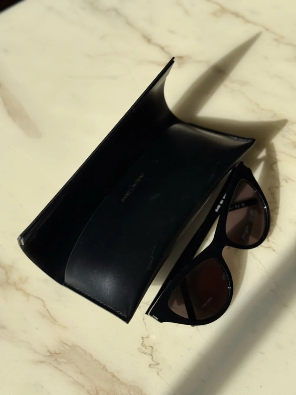 NEW Saint Laurent Black Cat-Eye Sunglasses - Picture 2 of 6